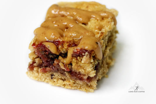 Gooey PB&J Coffee Blondies Recipe