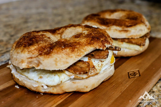 Homemade Maple Bacon Coffee Bagel Sandwich Recipe