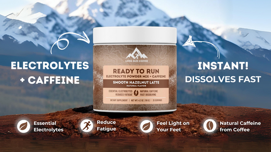 Ready to Run Electrolyte Powder with Caffeine for Runners - Smooth Hazelnut Latte